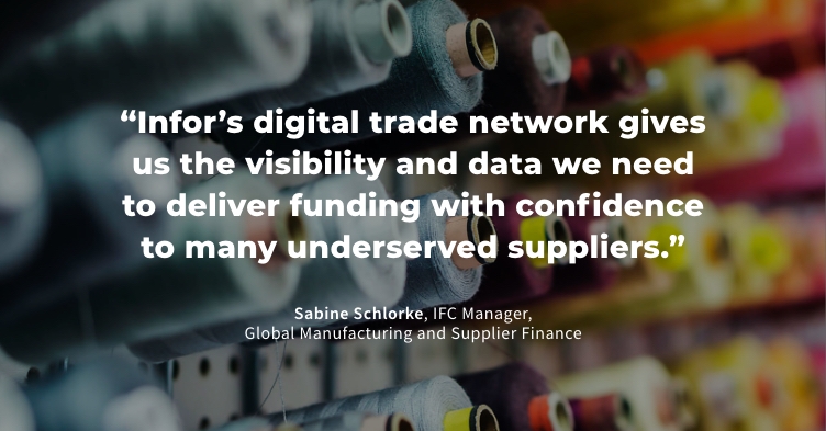 infor digital trade network quote photo with textile fabrics in the background