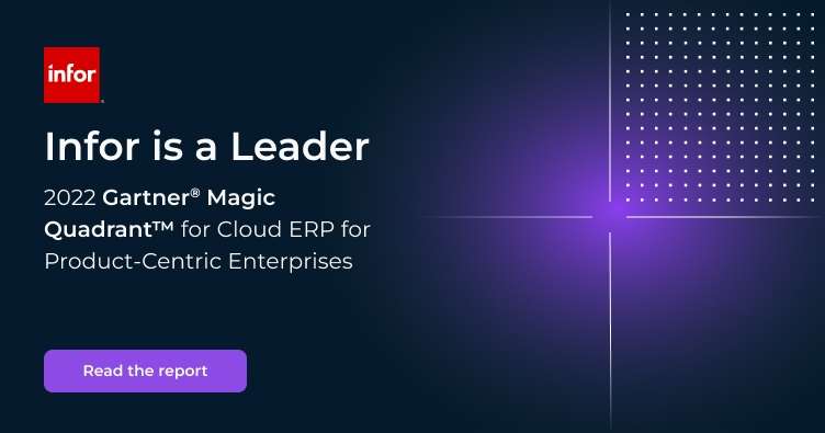 Gartner Magic Quadrant Leader | Cloud ERP analyst report | Infor
