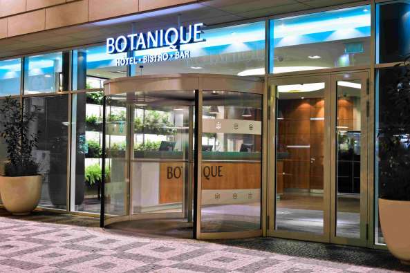 photo of the front entrance to the botanique hotel bistro and bar