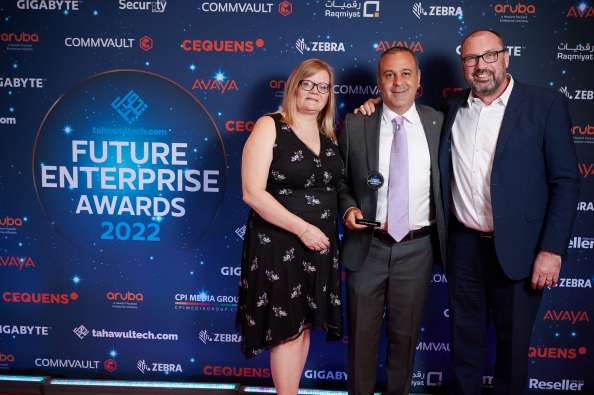 three Infor leaders Future Enterprise Awards stage Dubai