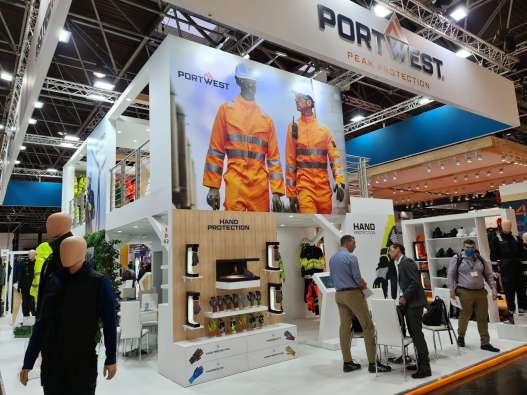 photo of a large portwest promotional booth at an industry event