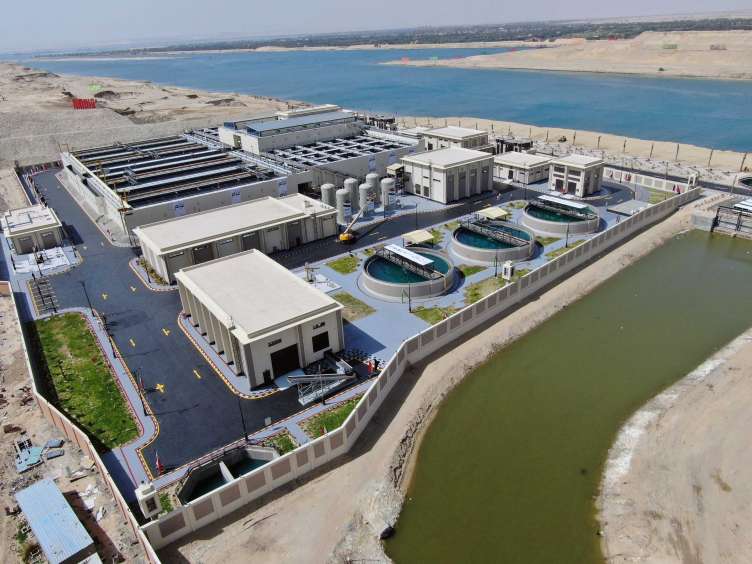 photo of the outside of the al mahsama water reclamation plant in egypt