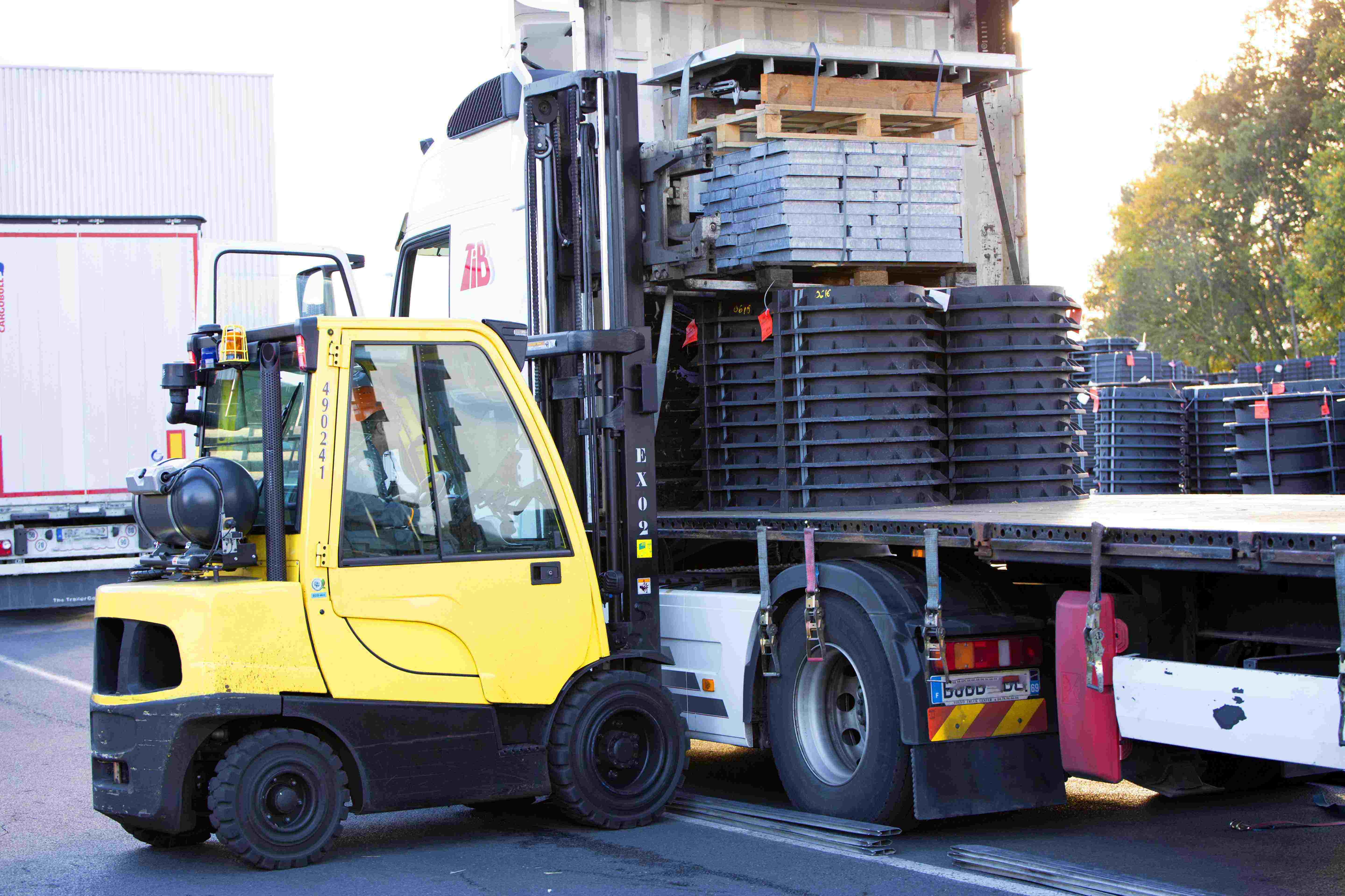 photo of a forklift working on a job