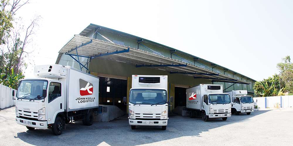 john keels logistics trucks parked at the distribution center