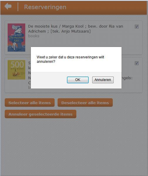 Annuleren reserveringen Annuleren reserveringen