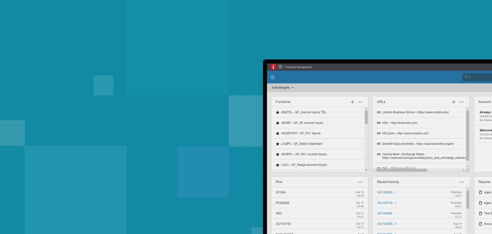 Sun System Software SunSystems | Finance accounting ERP software | Infor
