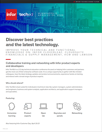Infor Tech Ed 2020 Minneapolis Flyer Thumbnail