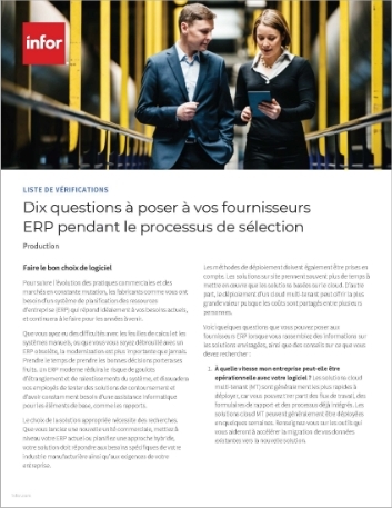 Th 10 questions to ask your ERP vendors during the selection process Checklist French 457px
