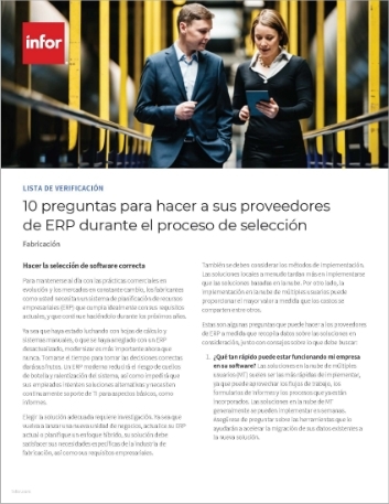 Th 10 questions to ask your ERP vendors during the selection process Checklist Spanish LATAM 457px