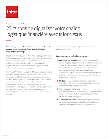 Th 25 reasons to digitize your financial supply chain with Infor Nexus Data Sheet French France 457px