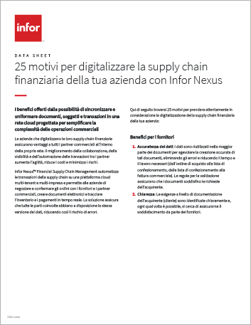 Th 25 reasons to digitize your financial supply chain with Infor Nexus Data Sheet Italian 457px