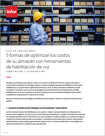 Th 5 ways to optimize your warehouse costs with voice enablement tools How to Guide Spanish LATAM 457px