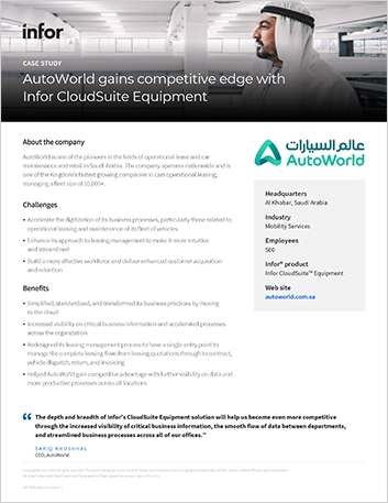 Th Auto World gains competitive edge with Infor Cloud Suite Equipment Case Study 1 page English 457px