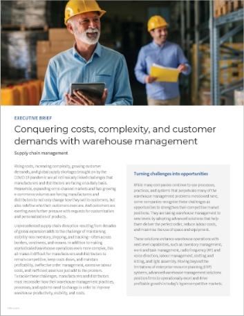 Th Conquering costs complexity and customer demands with warehouse management Executive Brief English Australia 457px