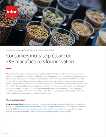 Th Consumers increase pressure on F and B manufacturers for innovation