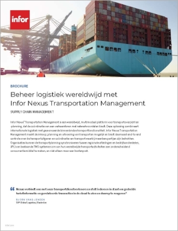 Th Control global logistics with Infor Nexus Transportation Management Brochure Dutch 457px