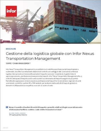 Th Control global logistics with Infor Nexus Transportation Management Brochure Italian 457px
