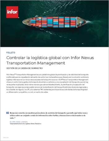 Th Control global logistics with Infor Nexus Transportation Management Brochure Spanish Spain 457px
