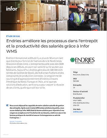 Th Endries improves warehouse processes and worker productivity with Infor WMS Case Study French France 457px