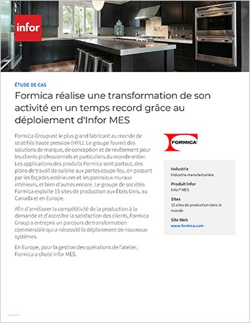 Th Formica achieves business transformation in record time with Infor MES deployment Case Study French France 457px