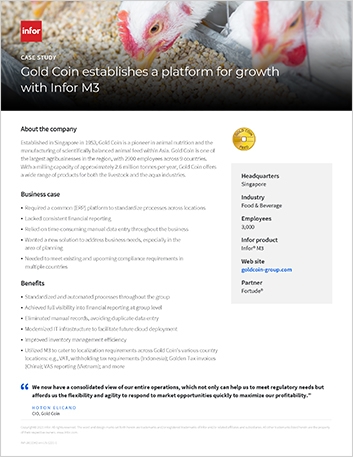 Th Gold Coin establishes a platform for growth with Infor M3 Case Study English 457px