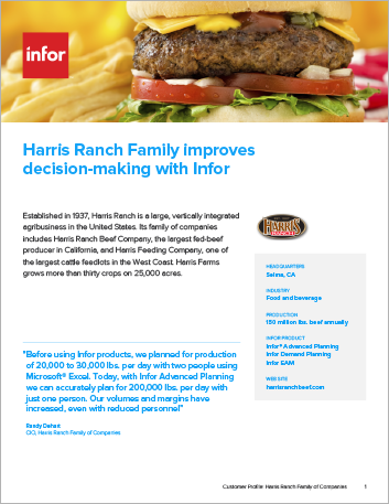 Th Harris Ranch Family of Companies Case Study Infor EAM Enterprise Infor ION Infor Advanced Planning Infor Demand Planning Food Beverage NA English 457px