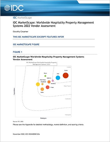 Th IDC Market Scape for Worldwide Hospitality Property Management Systems Vendor Assessment 2023 Analyst Report English 457px