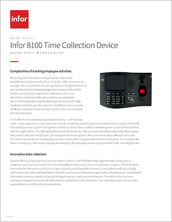 8100 Time Collection Device | WFM data sheet | Infor
