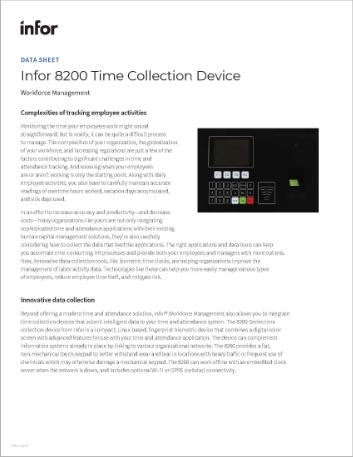 Infor 8200 | Time Collection Device | Infor