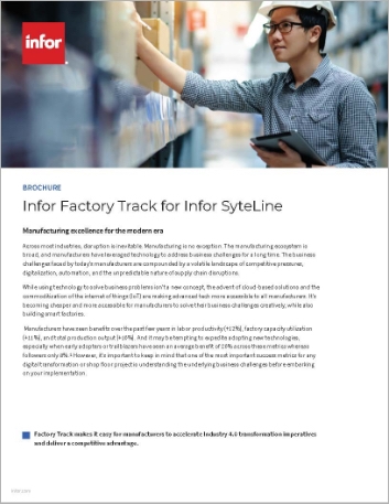 Factory Track for SyteLine | Manufacturing automation brochure | Infor