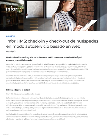 Th Infor HMS Guest Self Service web based check in and check out Brochure Spanish Spain 457px