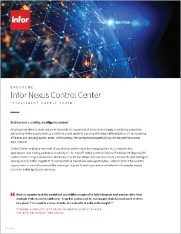 Infor Nexus Control Center | Supply chain brochure | Infor