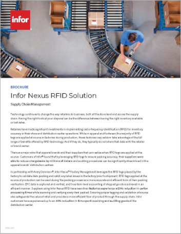 Infor Nexus RFID | Supply chain brochure | Infor