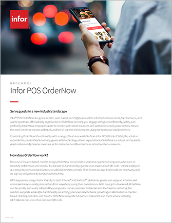 POS OrderNow | Point of sale software brochure | Infor