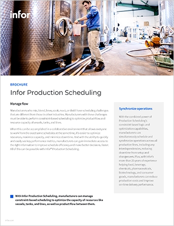 Infor Production Scheduling | SCP brochure | Infor