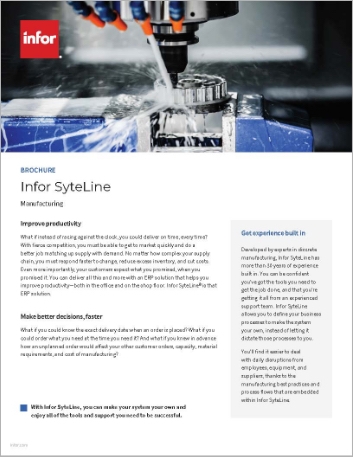 ERP for SMB manufacturers | SyteLine brochure | Infor