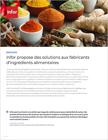 Th Infor delivers solutions for food ingredients manufacturers Brochure French France 457px