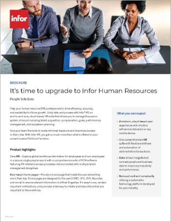 Th Its time to upgrade to Infor Human Resources Brochure English 457px