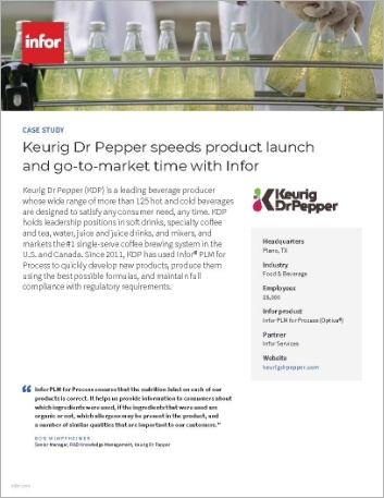 Th Keurig Dr Pepper Case Study Infor PLM for Process Optiva Food and Beverage NA English 457px