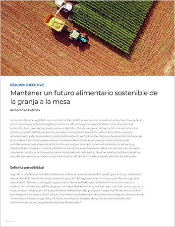 Th Maintain sustainable food future from farm to fork Executive Brief Spanish LA 457px