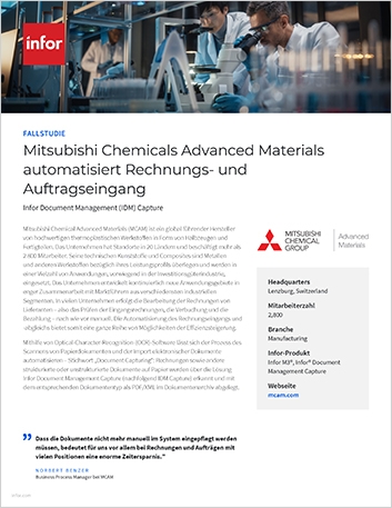 Th Mitsubishi Chemical Advanced Materials automates invoice and order intake Case Study German 457px