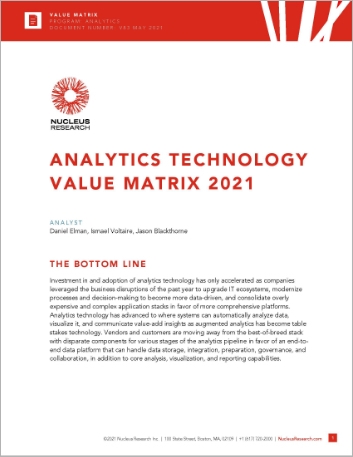 Th Nucleus Research analytics technology value matrix 2021 Analyst Report English 457px