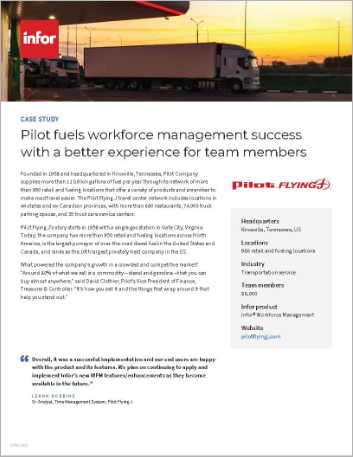 Pilot Flying J WFM  Workforce management case study  Infor