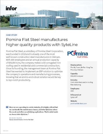 Th Pomina Flat Steel manufactures higher quality products with Syte Line Case Study English 457px