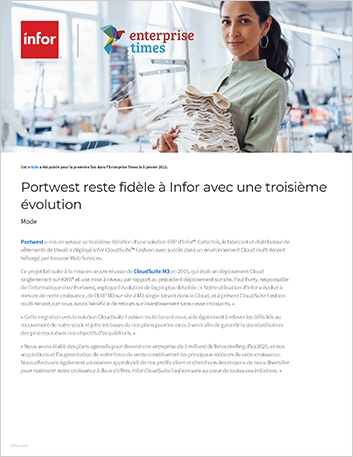 Th Portwest shows Infor loyalty with third evolution Article French France 457px