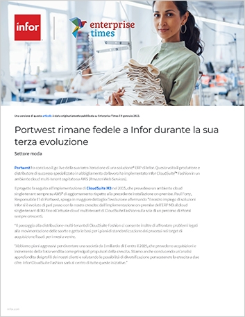 Th Portwest shows Infor loyalty with third evolution Article Italian 457px