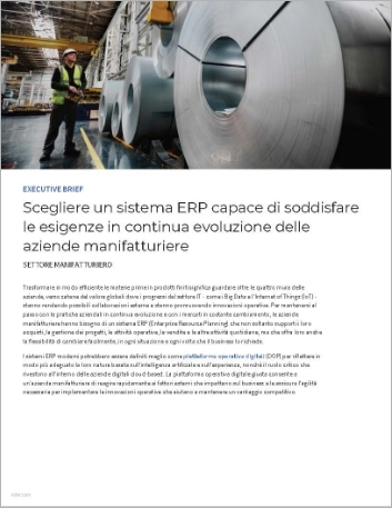 Th Select an ERP system that keeps up with the evolving needs of manufacturing operations Executive Brief Italian 457px