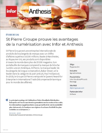 Th St Pierre Groupe proves benefits of digitalisation with Infor and Anthesis Case Study French 457px