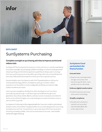 SunSystems Purchasing | Financial software brochure | Infor
