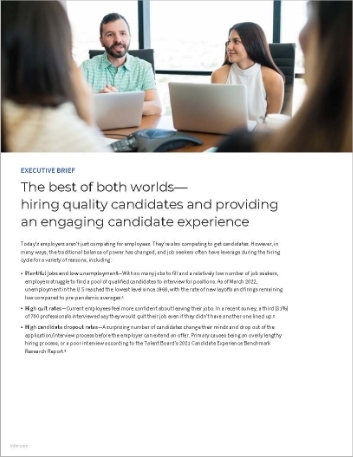 Th The best of both worlds hiring quality candidates and providing an engaging candidate experience Executive Brief English 457px